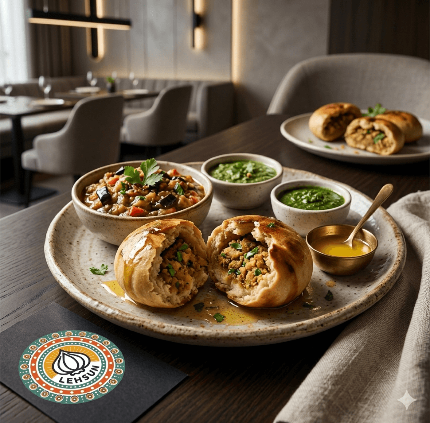 Lehsun litti chokha — traditional North Indian cooking at its best